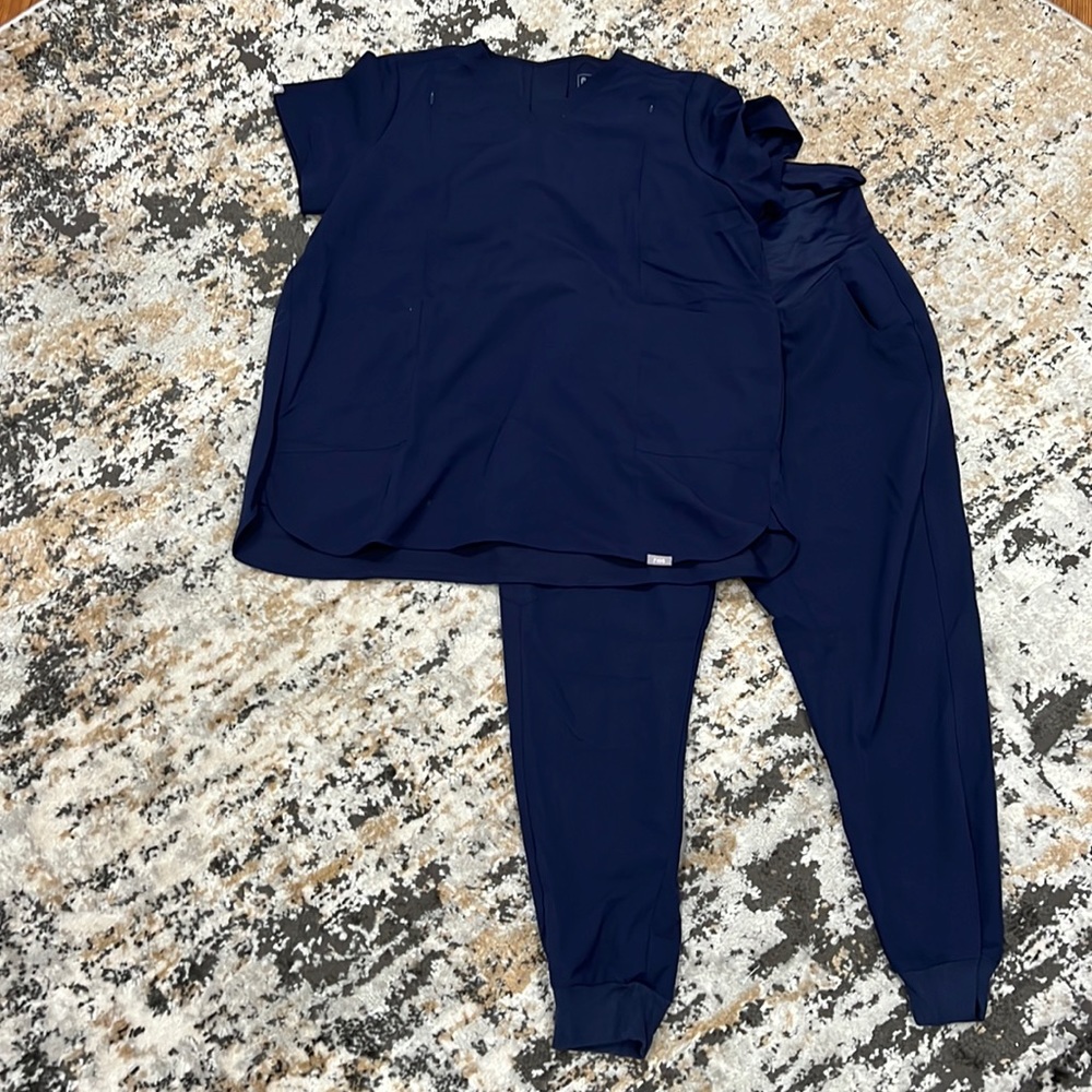 Figs Scrub Set - Navy Blue - Good Used Condition. Large Top and Bottom.